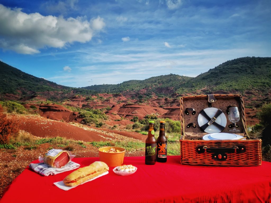 Pic Nic de rêve à l'arrivée au Canyon du Diable! 